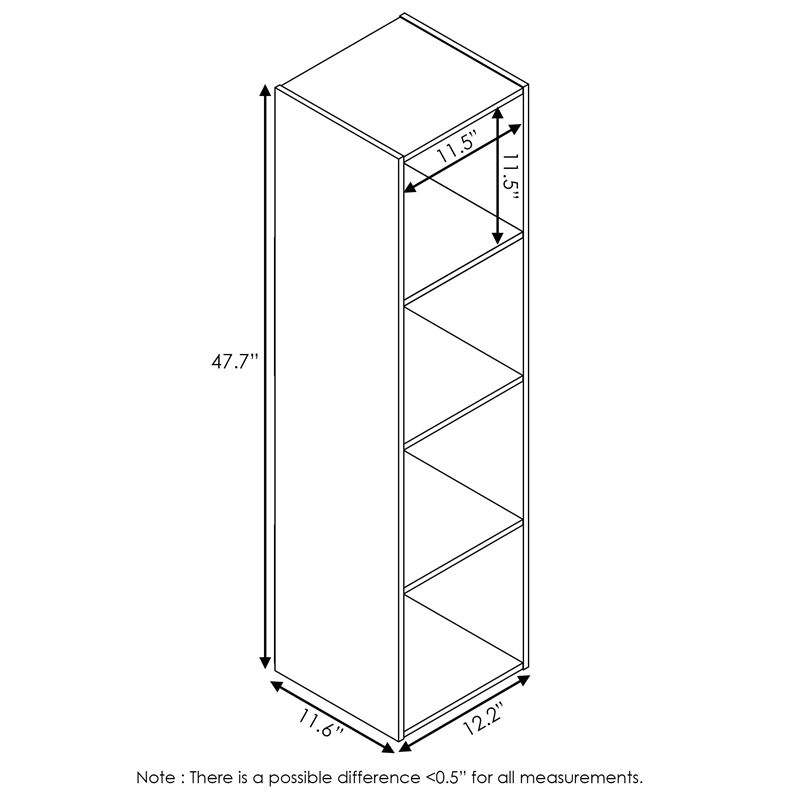 Maklaine Contemporary Cubic Storage Cabinet - 4x1 in Espresso