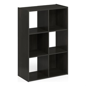 Maklaine Contemporary Cubic Storage Cabinet - 3x2 in Espresso