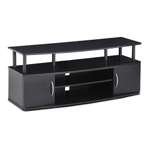 Maklaine Wood Large Entertainment Center for TV up to 55&quot in Black