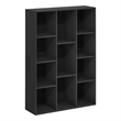 Maklaine 11-Cube Reversible Open Shelf Bookcase in Blackwood