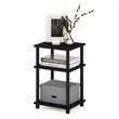 Maklaine Turn-N-Tube Engineered Wood 3-Tier End Table in Americano Black