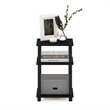 Maklaine Turn-N-Tube Engineered Wood 3-Tier End Table in Americano Black