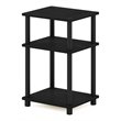 Maklaine Turn-N-Tube Engineered Wood 3-Tier End Table in Americano Black