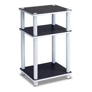 Maklaine Turn-N-Tube Engineered Wood 3-Tier End Table in White