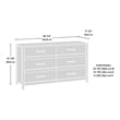 Maklaine Engineered Wood 6-Drawer Dresser in Sindoori Mango/Natural