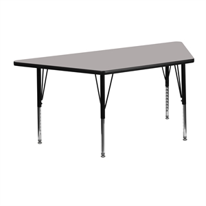 Maklaine 26&quot x 46&quot Trapezoid High Pressure Top Activity Table in Gray