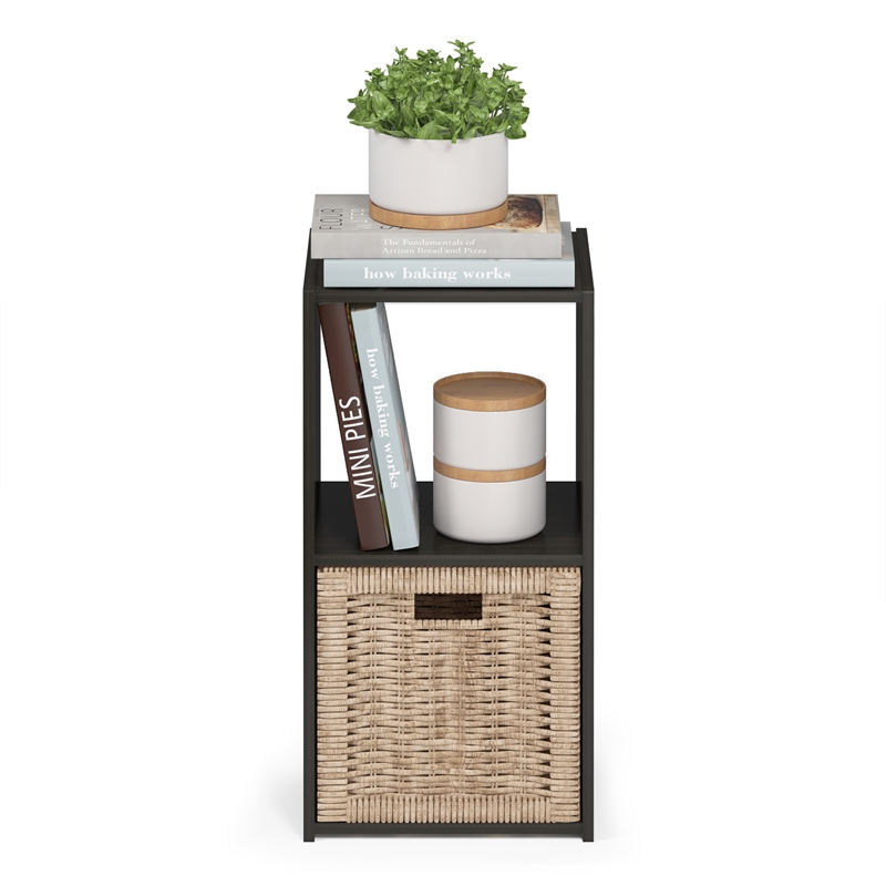 Maklaine Contemporary Cubic Storage Cabinet - 2x1 in Espresso