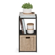 Maklaine Contemporary Cubic Storage Cabinet - 2x1 in Espresso
