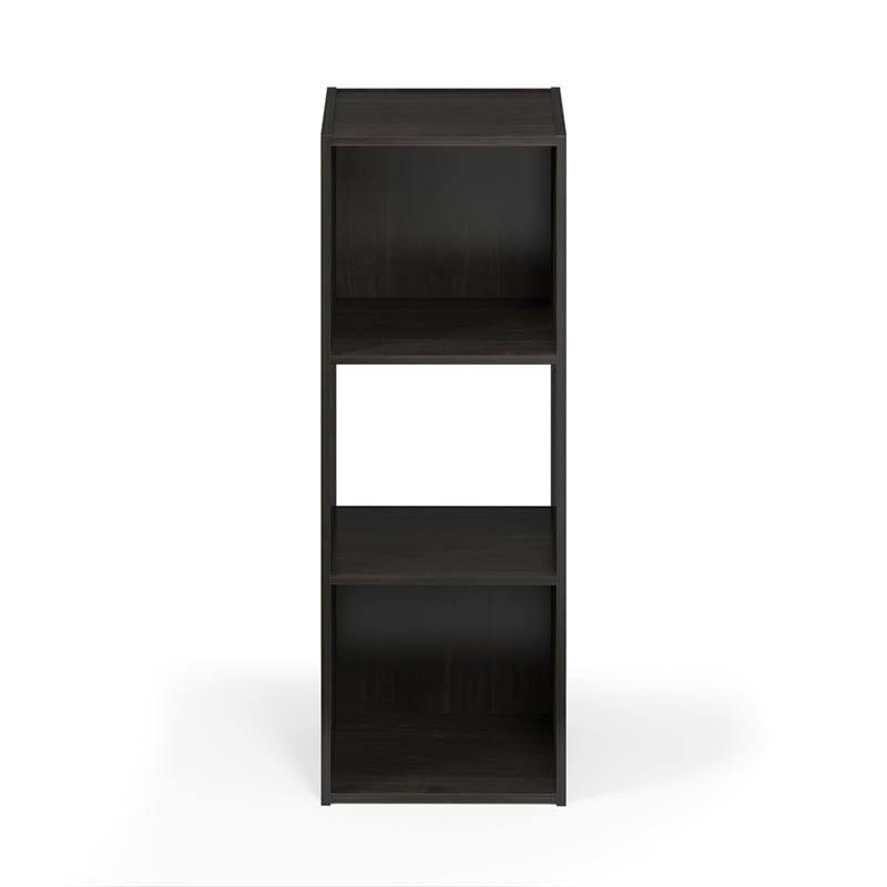 Maklaine Contemporary Cubic Storage Cabinet - 3x1 in Espresso