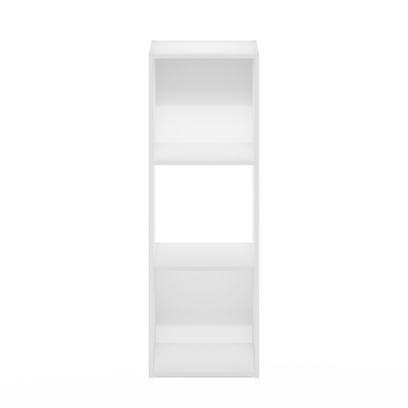 Maklaine Engineered Wood Contemporary Cubic Storage Cabinet - 3x1 in White