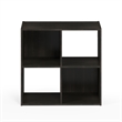 Maklaine Contemporary Cubic Storage Cabinet - 2x2 in Espresso