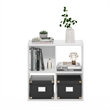 Maklaine Engineered Wood Contemporary Cubic Storage Cabinet - 2x2 in White