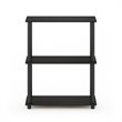 Maklaine Turn-N-Tube Wood 3-Tier Shelf Display Rack in Espresso/Black