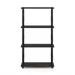 Maklaine Turn-N-Tube Wood 4-Tier Shelf Display Rack in Americano Black