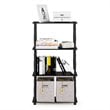 Maklaine Turn-N-Tube Wood 4-Tier Shelf Display Rack in Americano Black