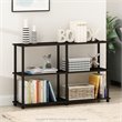 Maklaine Turn-N-Tube Wood 3-Tier Double Size Storage Display Rack in Espresso