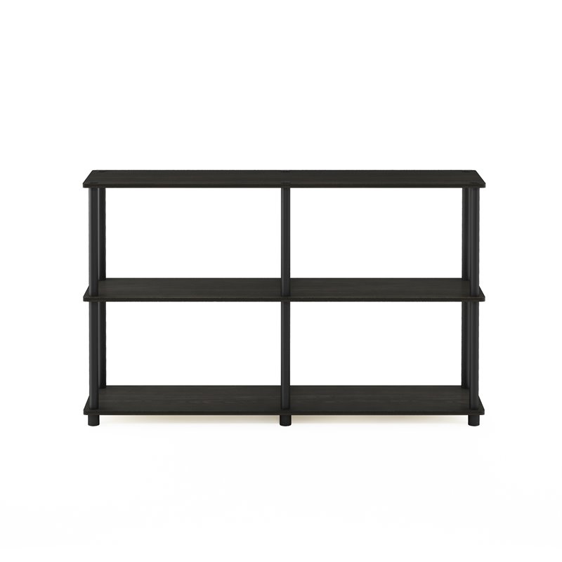 Maklaine Turn-N-Tube Wood 3-Tier Double Size Storage Display Rack in Espresso
