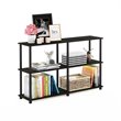 Maklaine Turn-N-Tube Wood 3-Tier Double Size Storage Display Rack in Espresso