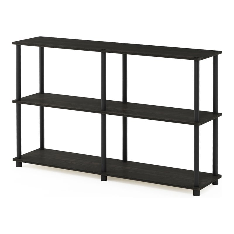 Maklaine Turn-N-Tube Wood 3-Tier Double Size Storage Display Rack in Espresso