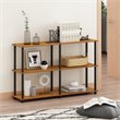 Maklaine Turn-N-Tube Wood 3-Tier Storage Display Rack in Light Cherry/Black