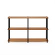 Maklaine Turn-N-Tube Wood 3-Tier Storage Display Rack in Light Cherry/Black