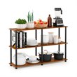 Maklaine Turn-N-Tube Wood 3-Tier Storage Display Rack in Light Cherry/Black