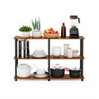 Maklaine Turn-N-Tube Wood 3-Tier Storage Display Rack in Light Cherry/Black