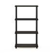 Maklaine Turn-N-Tube Wood 4-Tier Shelf Display Rack in Espresso/Black