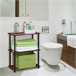 Maklaine Turn-N-Tube Wood 3-Tier Compact Shelf Display Rack in Dark Cherry/Black
