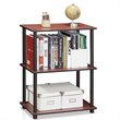 Maklaine Turn-N-Tube Wood 3-Tier Compact Shelf Display Rack in Dark Cherry/Black