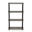Maklaine Turn-S-Tube Wood 4-Tier Shelf Display Rack in French Oak Gray/Black