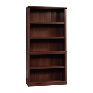 Maklaine Engineered Wood 5 Shelf Bookcase in Select Cherry Finish