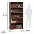 Maklaine Engineered Wood 5 Shelf Bookcase in Select Cherry Finish