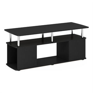 Maklaine TV Stand Entertainment Center with Open Stainless Steel Tubes