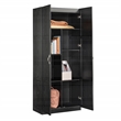 Maklaine Traditional Engineered Wood Storage Cabinet in Black Finish