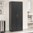 Maklaine Traditional Engineered Wood Storage Cabinet in Black Finish