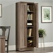 Maklaine Farmhouse Engineered Wood Storage Cabinet in Salt Oak Finish