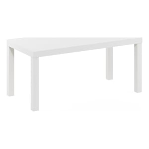 Maklaine Engineered Wood Contemporary Coffee Table for Living Room in White