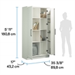 Maklaine 2-Door Engineered Wood Storage Cabinet in Soft White