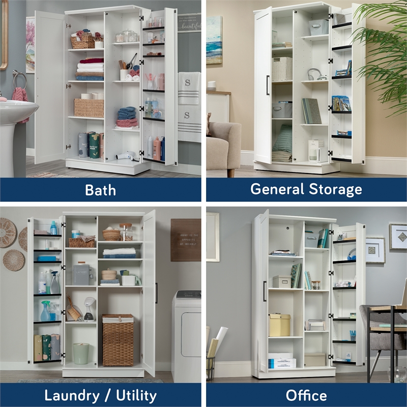 Maklaine 2-Door Engineered Wood Storage Cabinet in Soft White