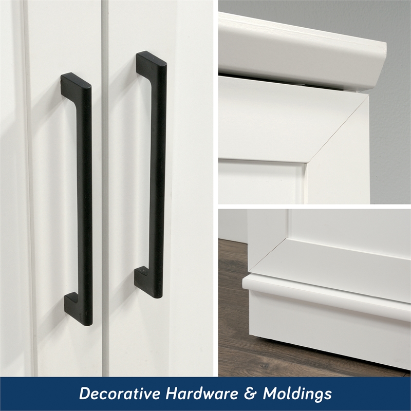 Maklaine 2-Door Engineered Wood Storage Cabinet in Soft White