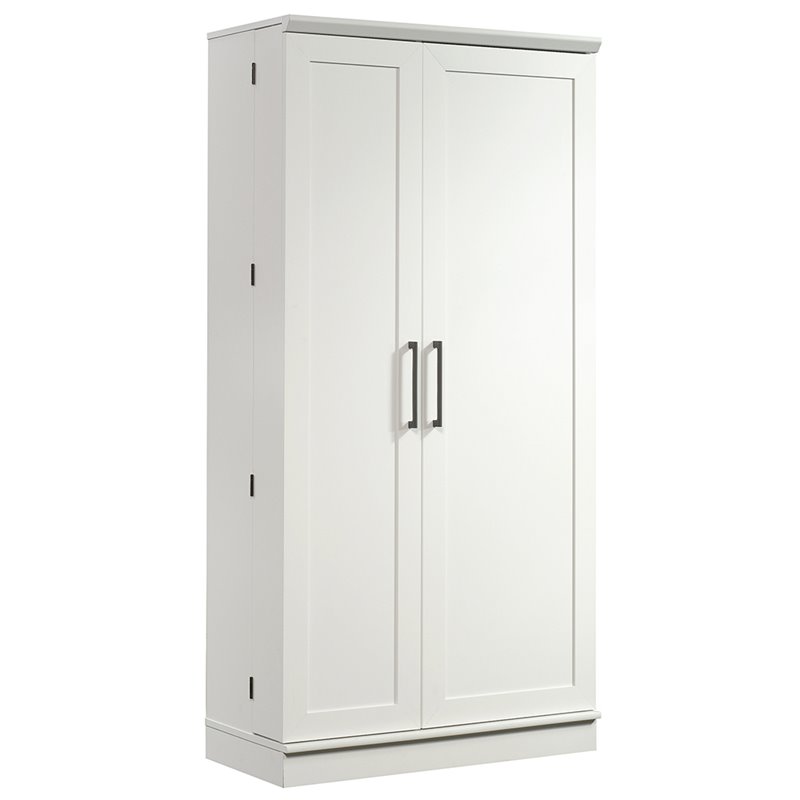 Maklaine 2-Door Engineered Wood Storage Cabinet in Soft White