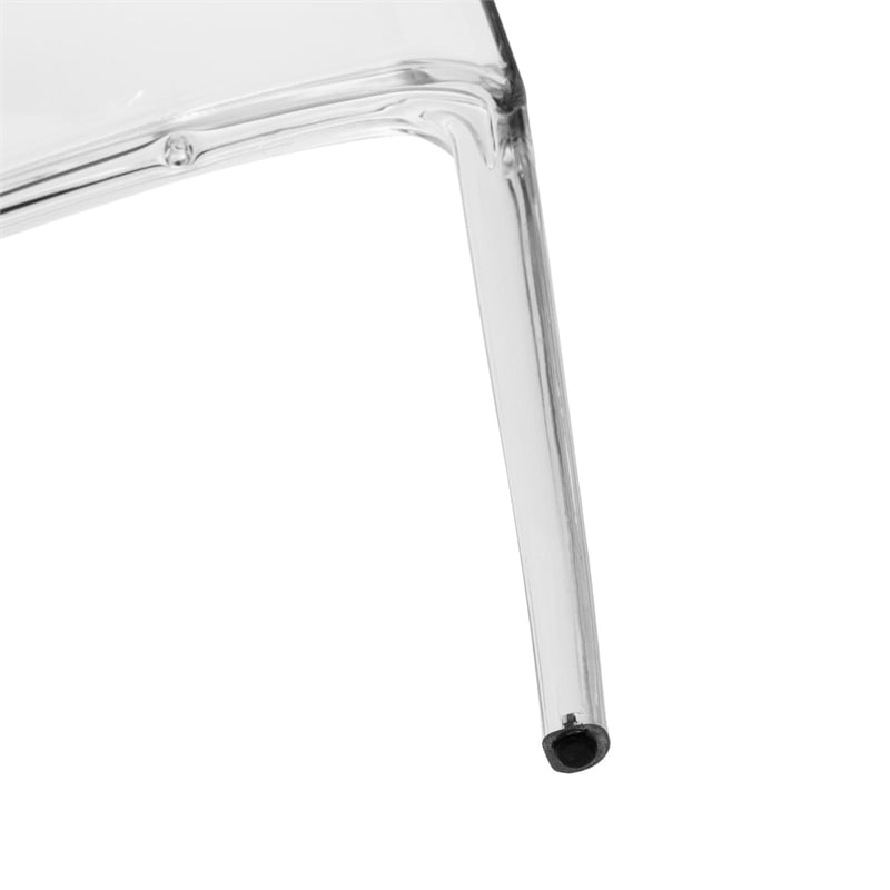 Maklaine Mid-Century Modern Plastic Dining Side Chair in Clear