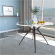 Maklaine Mid-Century Modern Plastic Dining Side Chair in Clear