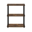 Maklaine Turn-N-Tube 3-Tier Compact Multipurpose Shelf Display Amber Pine/Black