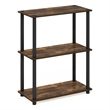 Maklaine Turn-N-Tube 3-Tier Compact Multipurpose Shelf Display Amber Pine/Black