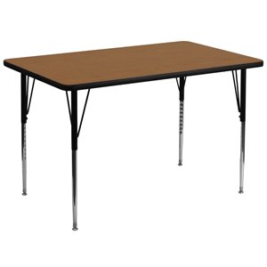 Maklaine 31&quot x 72&quot x 36&quot Thermal Fused Laminate Top Activity Table in Oak