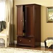 Maklaine Traditional Engineered Wood Wardrobe Armoire in Select Cherry