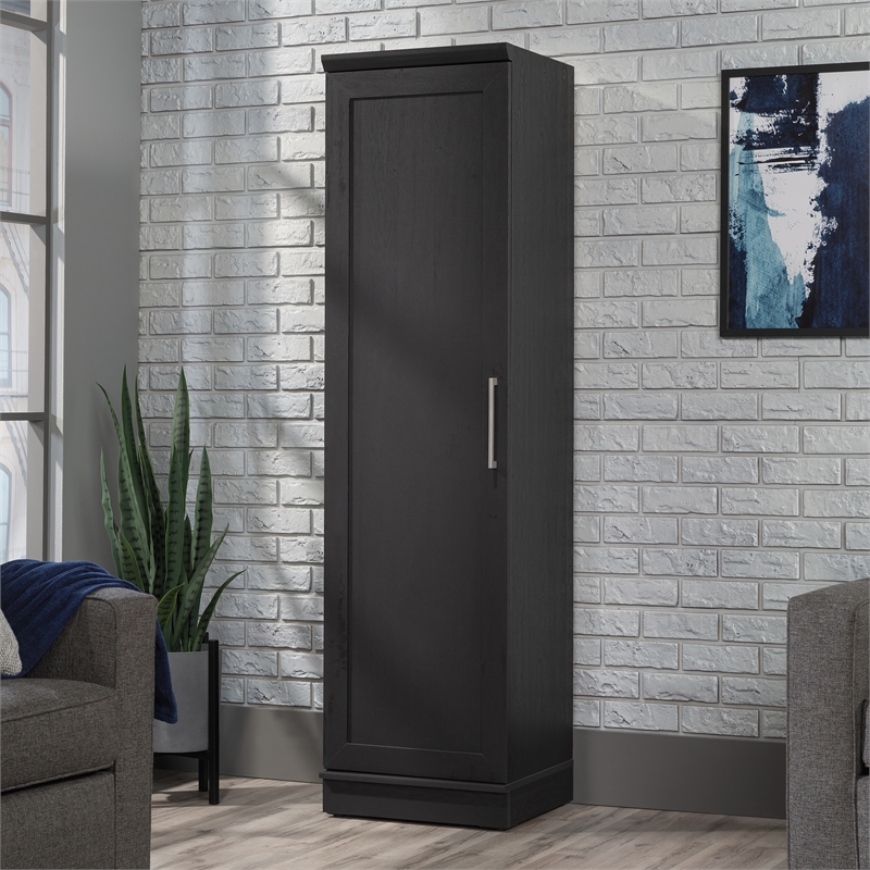 Maklaine Engineered Wood Single Door Pantry in Raven Oak Finish