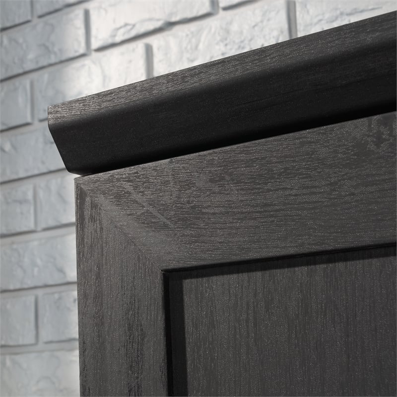 Maklaine Engineered Wood Single Door Pantry in Raven Oak Finish